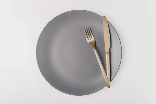 Fork Knife Empty Plate — Stock Photo, Image
