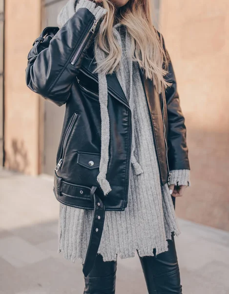 Street Style Des Stylischen Mode Outfits Detail — Stockfoto