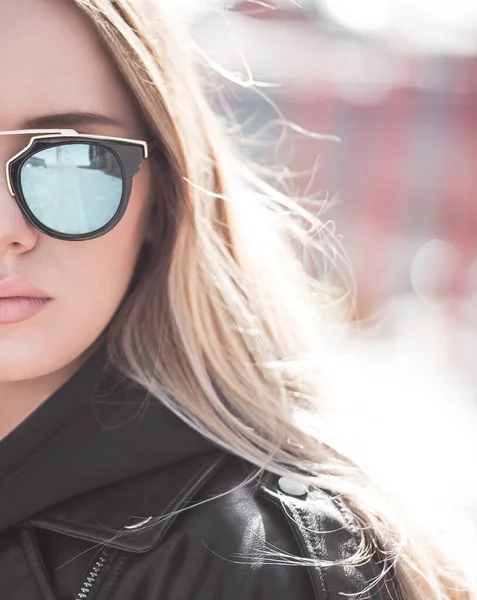 Beautiful Young Blonde Woman Sunglasses Outdoor — Stock Photo, Image