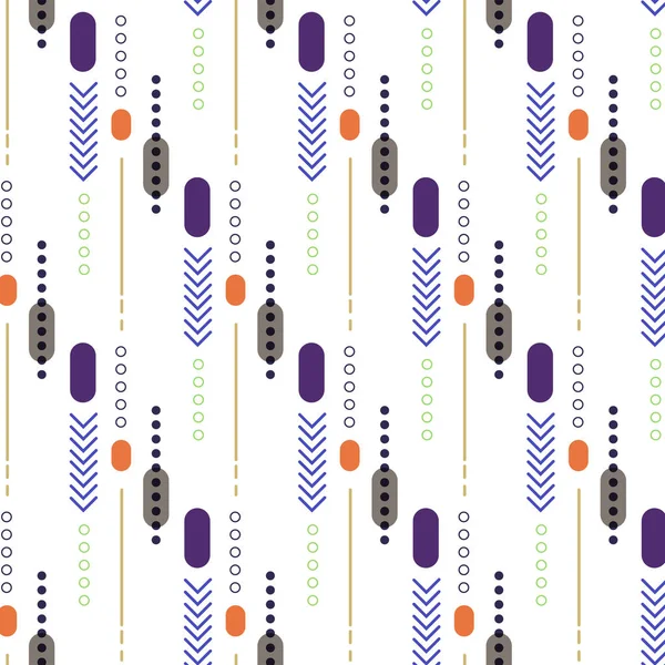 Hippi moda memphis dikey ışıma süs mavi köşede yeşil daire ve mavi gri oval turuncu çizgi ile