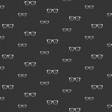 Hipster desen gri arka plan üzerinde beyaz yıldız ile beyaz gözlük