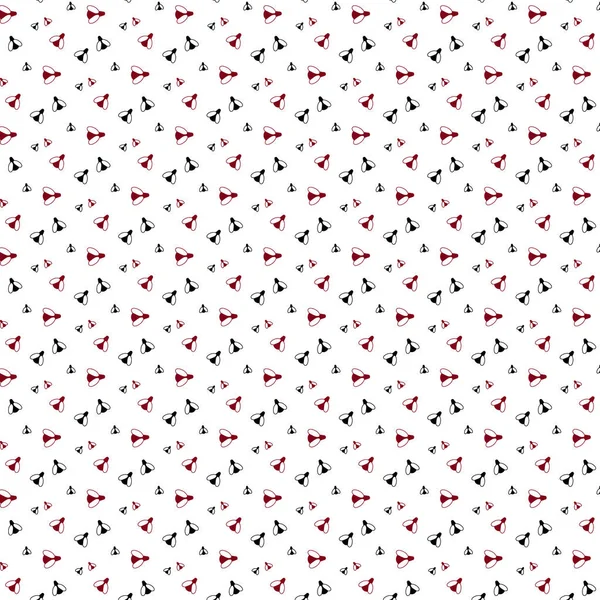 赤と黒の蜂と飛ぶヒップ飾りパターン — ストックベクタ