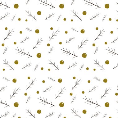 Memphis desen beyaz arka planda siyah sopa altın berry ile süsleme