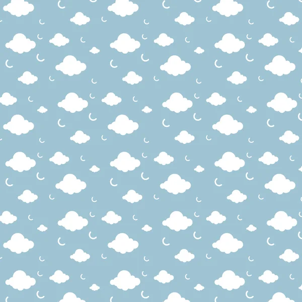 青の背景に白い雲パターンでパターンの飾り — ストックベクタ