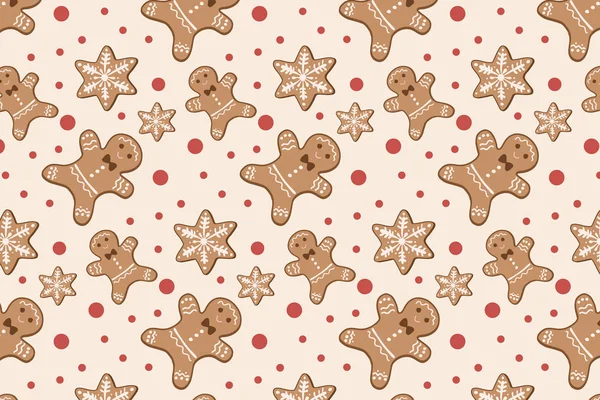 Noel desenli zencefilli kurabiyeler, zencefilli çörekler. Vektör süsü. Tatil tasarımı.