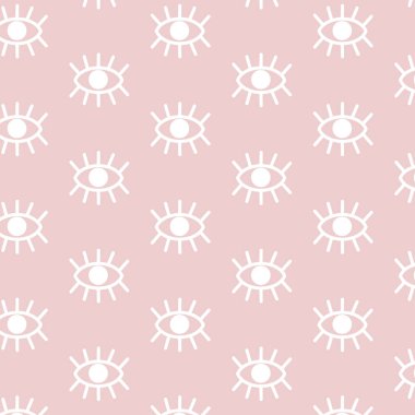 Elle çizilmiş karalama deseni ve elle çizilmiş gözler