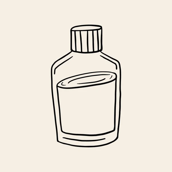 Tarro de vidrio. Ilustración lineal vectorial de un recipiente. Símbolo botella de vidrio . — Vector de stock