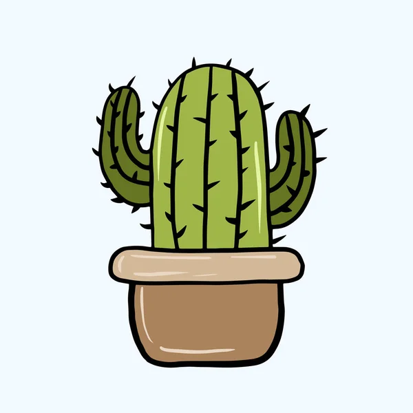 Cactus Vector Color Illustration Cartoon Style Doodle Style Drawing — 스톡 벡터