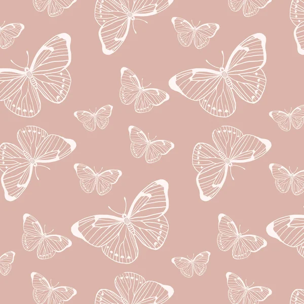 Kelebekli desen. Kelebeklerle süsleme. doğrusal biçim çizimi.