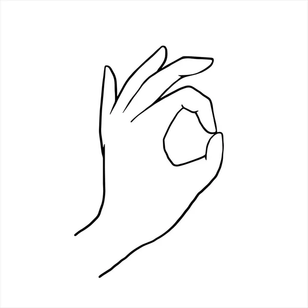Ícone Símbolo Certo Ilustração Vetorial Símbolo Mão Ilustração Mãos Estilo —  Vetores de Stock