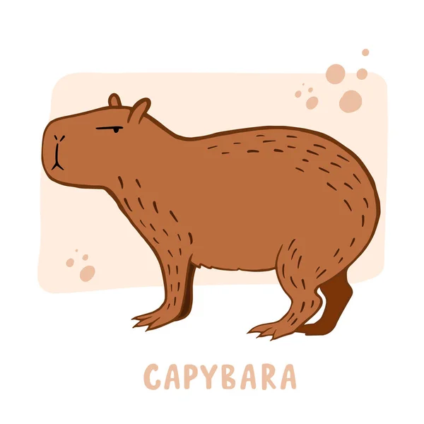 Capivara Ilustração Linear Vetorial Uma Capivara Desenho Animal