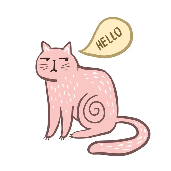Kucing Sketsa Warna Vektor Dari Kucing Yang Tidak Senang Gambar - Stok Vektor