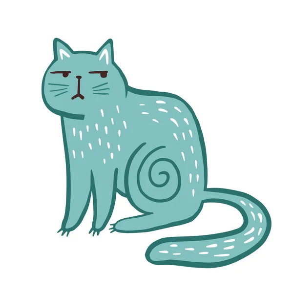 Kucing Vektor Warna Sketsa Kucing Dalam Gaya Corat Coret Ilustrasi - Stok Vektor