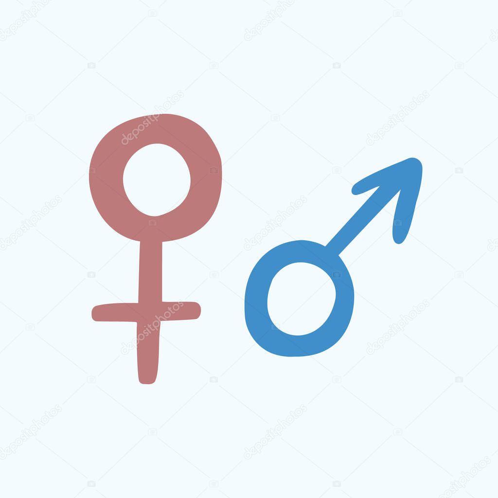 Male and female symbol set. Vector illustration.