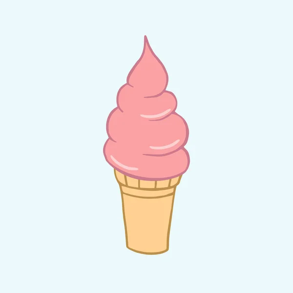 Мороженое Векторная Плоская Иллюстрация Фигурное Мороженое Мультяшном Стиле Цветная Иллюстрация — стоковый вектор