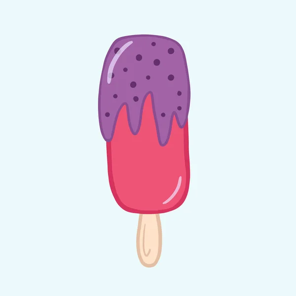 Ice Cream Vector Flat Illustration Popsicle Ice Cream Figure Ice — Stock Vector