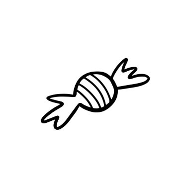 - Şeker. Şeker ikonu. Şekerin karalama tarzında vektör çizimi. Serbest çizim.