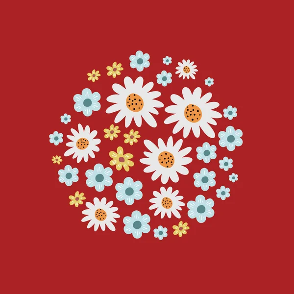 花のベクトル 花のセット 花の花束 花のベクトルデザイン 花の花輪 — ストックベクタ