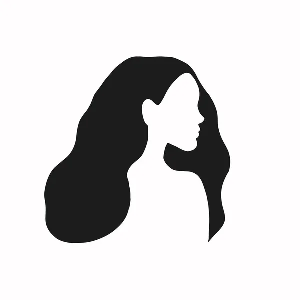 Mädchen Weibliches Profil Silhouette Eines Mädchens Porträt Eines Mädchens Vektorillustration — Stockvektor