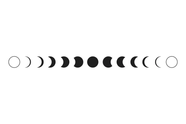 Фазы Луны Векторная Иллюстрация Символы Луны — стоковый вектор