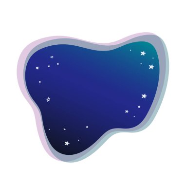 Boşluk. Uzay çerçevesi. Kozmik arka plan. Vektör renk illüstrasyonu.