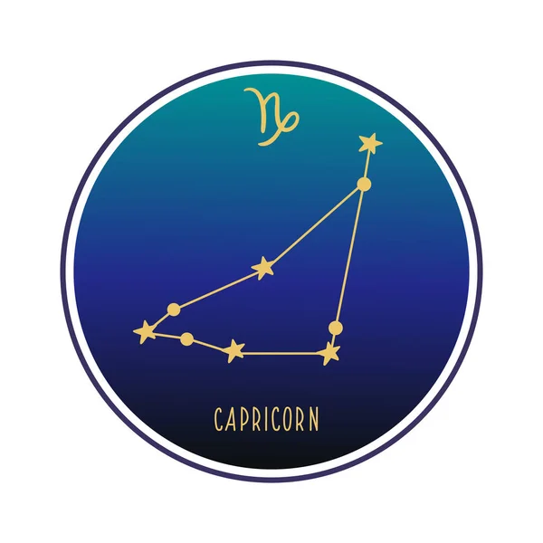 Capricorno Costellazione Zodiacale Capricorno Illustrazione Colori Vettoriale Costellazione Segno Del — Vettoriale Stock