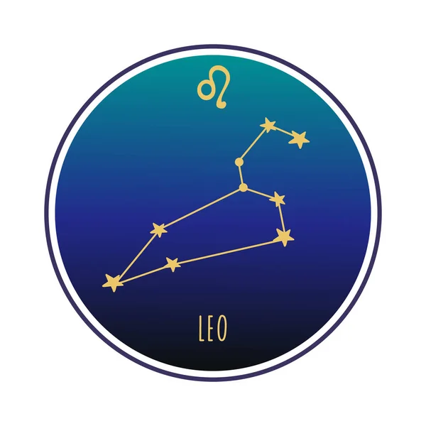 Signe Leo Constellation Zodiacale Lion Illustration Vectorielle Couleur Constellation Signe — Image vectorielle