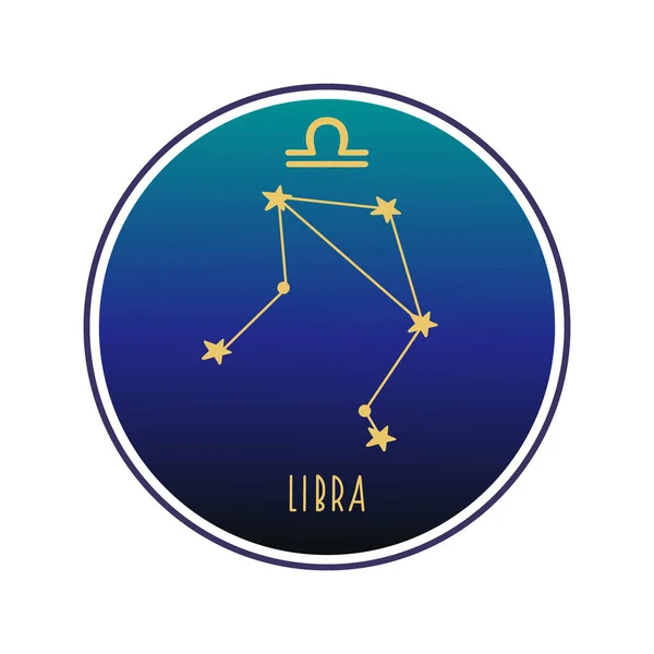 Libra Zodiac Constellation Libra Vector Color Illustration Libra Constellation Sign — Stock Vector