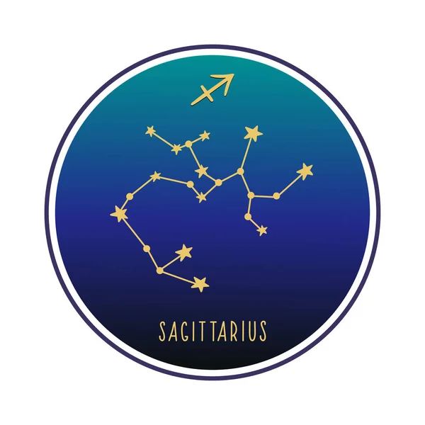 Sagitario Constelación Del Zodíaco Sagitario Ilustración Color Vectorial Constelación Signo — Archivo Imágenes Vectoriales