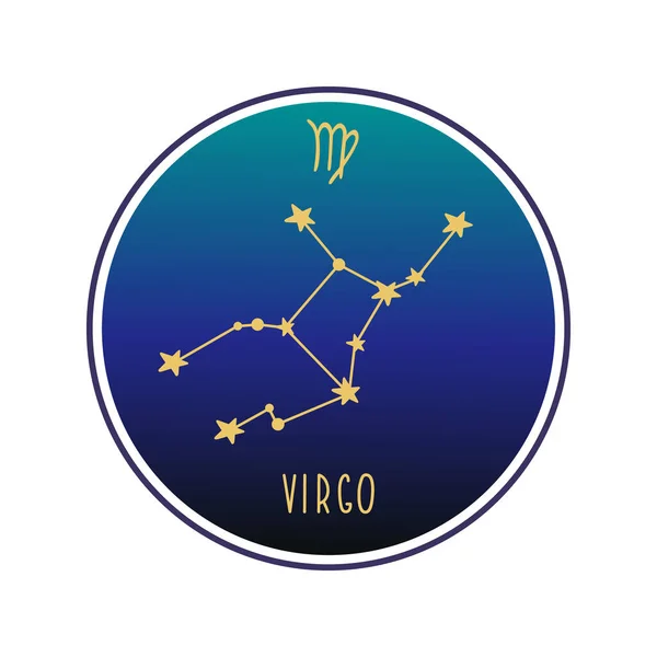 Vergine Costellazione Zodiacale Virgo Illustrazione Colori Vettoriale Costellazione Della Vergine — Vettoriale Stock