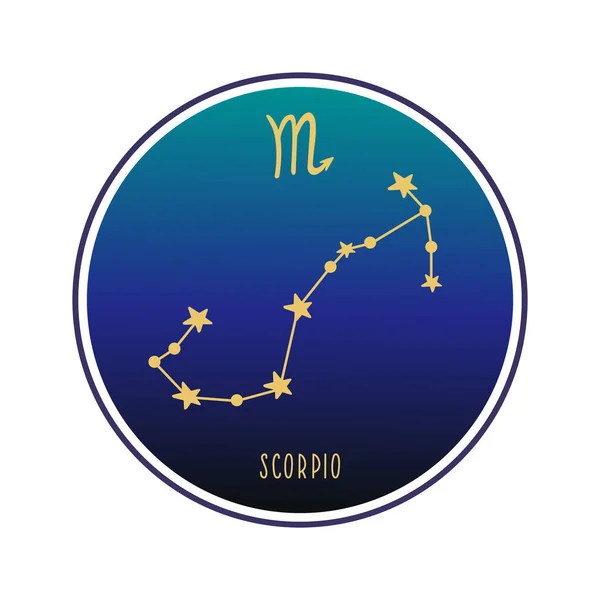 Akrep Zodiac Takımyıldızı Akrep Burcu Vektör Renk Çizimi Akrep Takımyıldızı — Stok Vektör