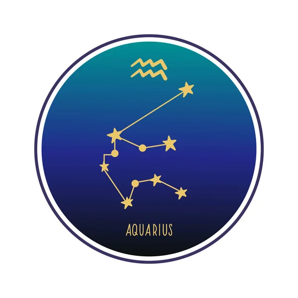 Acuario Constelación Del Zodíaco Acuario Ilustración Color Vectorial Constelación Signo — Archivo Imágenes Vectoriales