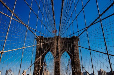 Brooklyn Köprüsü, gün ışığı, New York Amerika Birleşik Devletleri