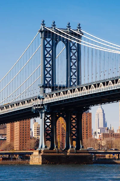 Puente de Manhattan desde Washington Street, Brooklyn, Nueva York, EE.UU. — Foto de Stock