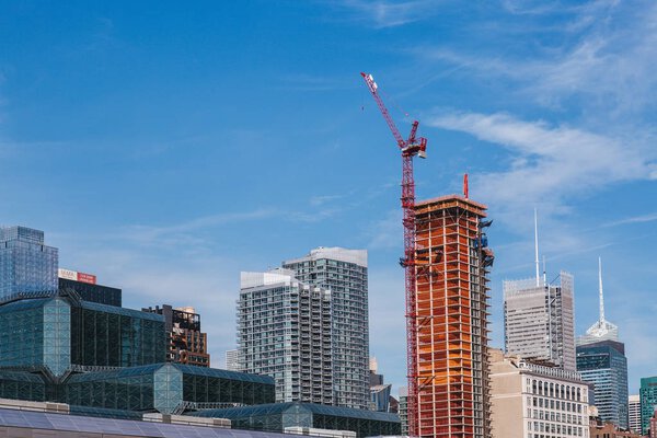 Building with Cranes, Midtown Manhattan, New York City, United States