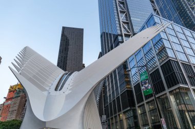 New York City / Usa - 22 Ağustos 2018: Dünya Ticaret Merkezi Ulaşım Merkezi