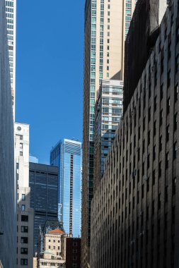 New York City / Usa - 25 Haziran 2018: New York 'ta Aşağı Manhattan' ın Wall Street Finans Bölgesindeki Gökdelen