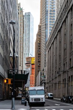 New York City / Usa - 20 Haziran 2018: New York 'ta Aşağı Manhattan' ın Finansal Bölgesindeki Gökdelen