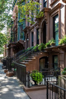 New York, City / Usa - 10 Haziran 2018: New York 'taki Eski Brooklyn Heights Mahallesi