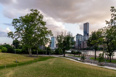 New York City / Usa - 27 Haziran 2018: Manhattan şehir merkezi Roosevelt Adası manzarası