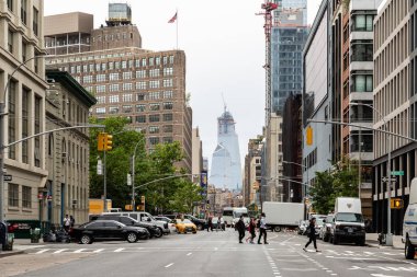 New York City / Usa - 27 Haziran 2018: Tribeca sokakları ve bina