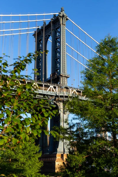 New York City / USA - 25. června 2018: Brooklyn Bridge Park at sunri — Stock fotografie