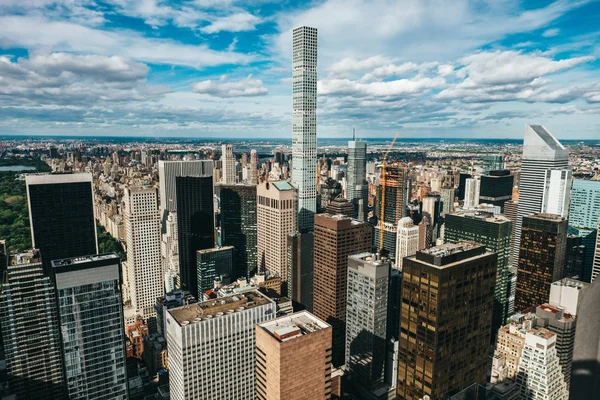 Cima cidade e Central Park de Nova York vista cityscape do telhado — Fotografia de Stock