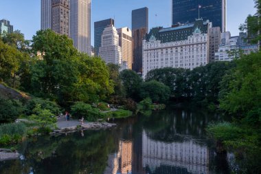 The Pond at Summer Central Park view from Gapstow Bridge in New 