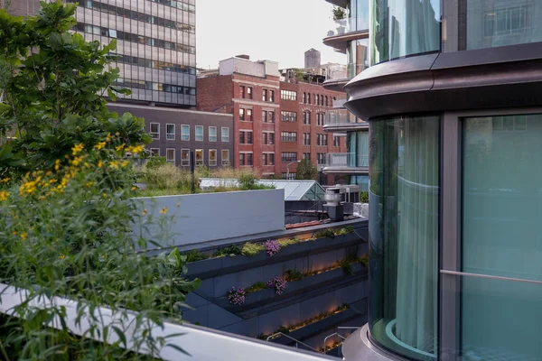 Pohled na High Line v manhattanském létě — Stock fotografie