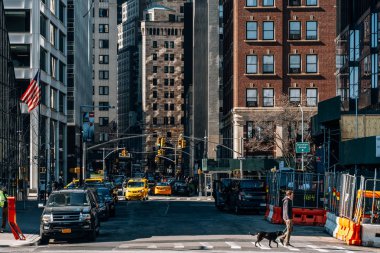 Finansal bölgedeki Wall Street bölgesinin genel görünümü 
