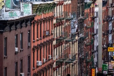 Çin Mahallesi Aşağı Manhatta 'daki tuğlaların dış detayları