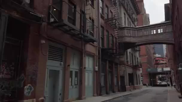 New York City Usa Dec 2019 Panning View Staple Street — Stockvideo
