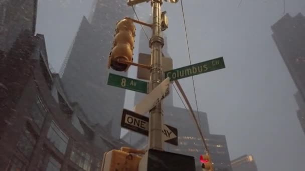 New York City Usa Dec 2019 Pov Uitzicht Sneeuw Vallende — Stockvideo