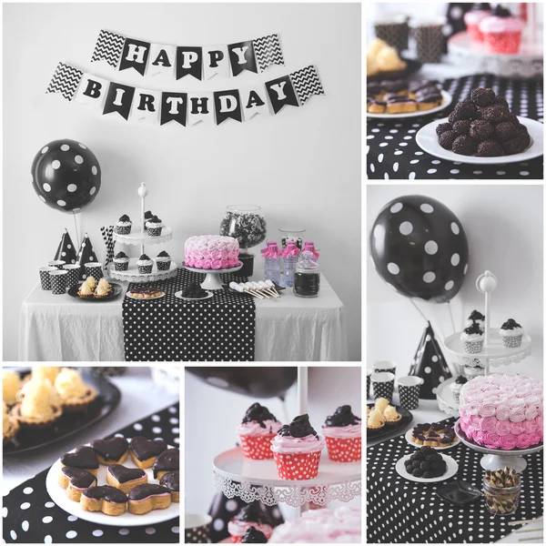 Feliz cumpleaños dulce convite esquina —  Fotos de Stock